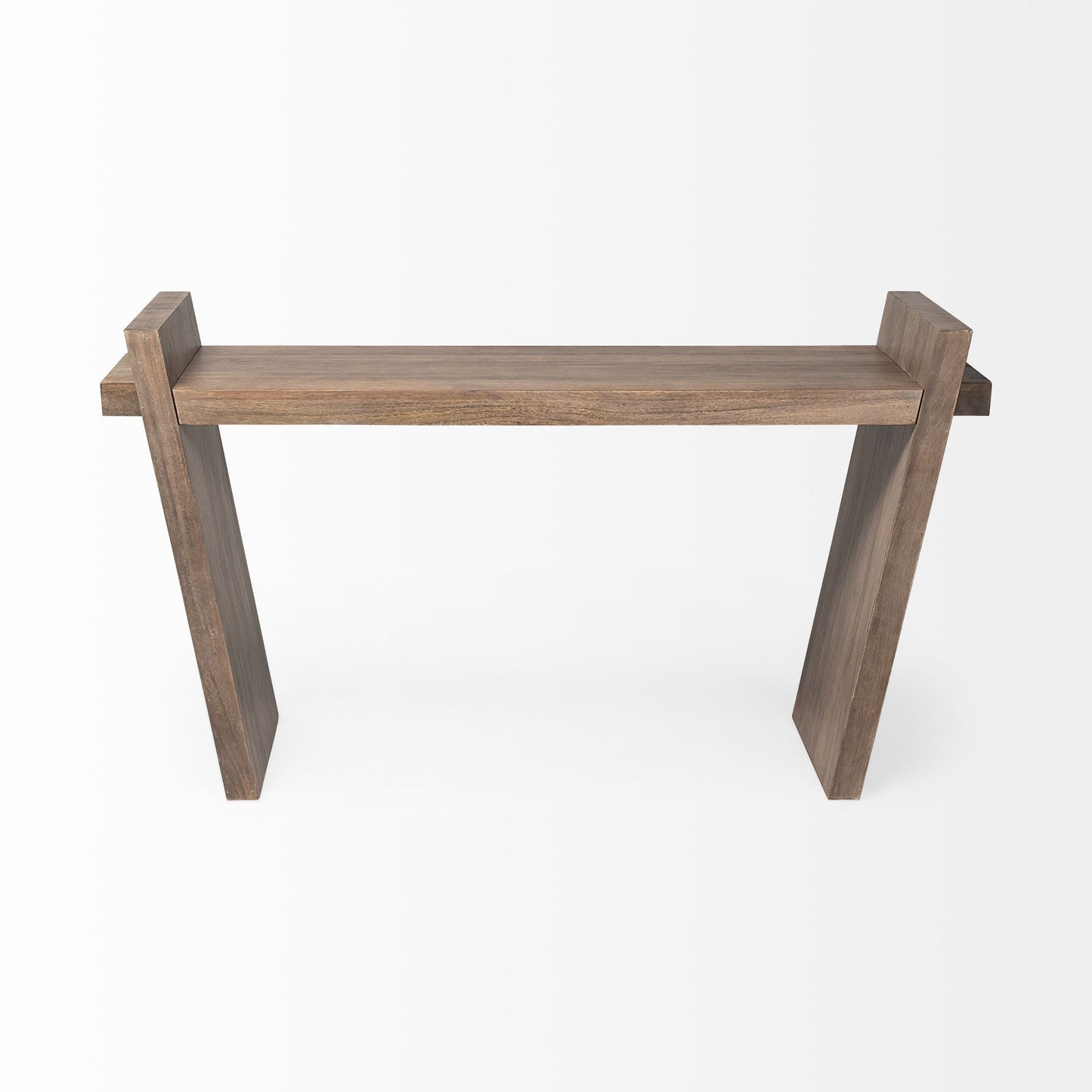 Brown Solid Wood Slanted Base Console Table