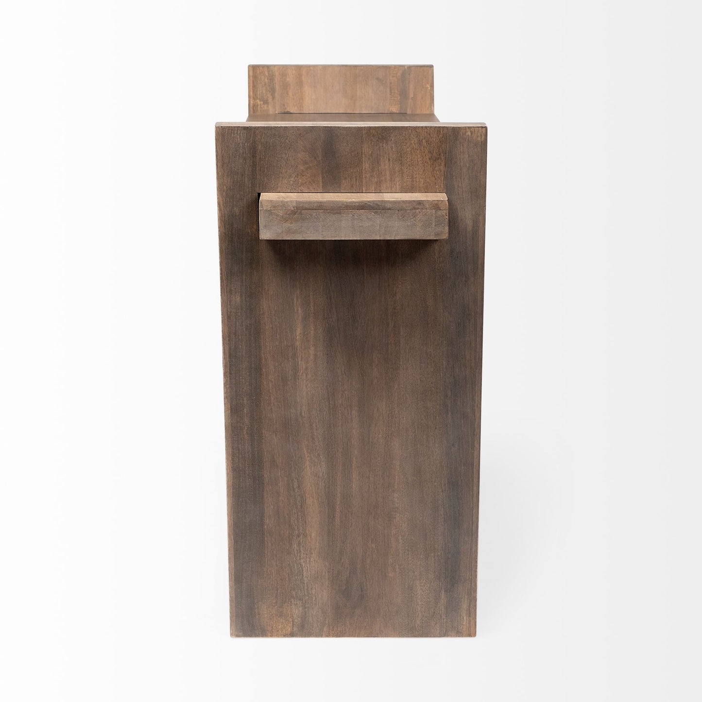 Brown Solid Wood Slanted Base Console Table