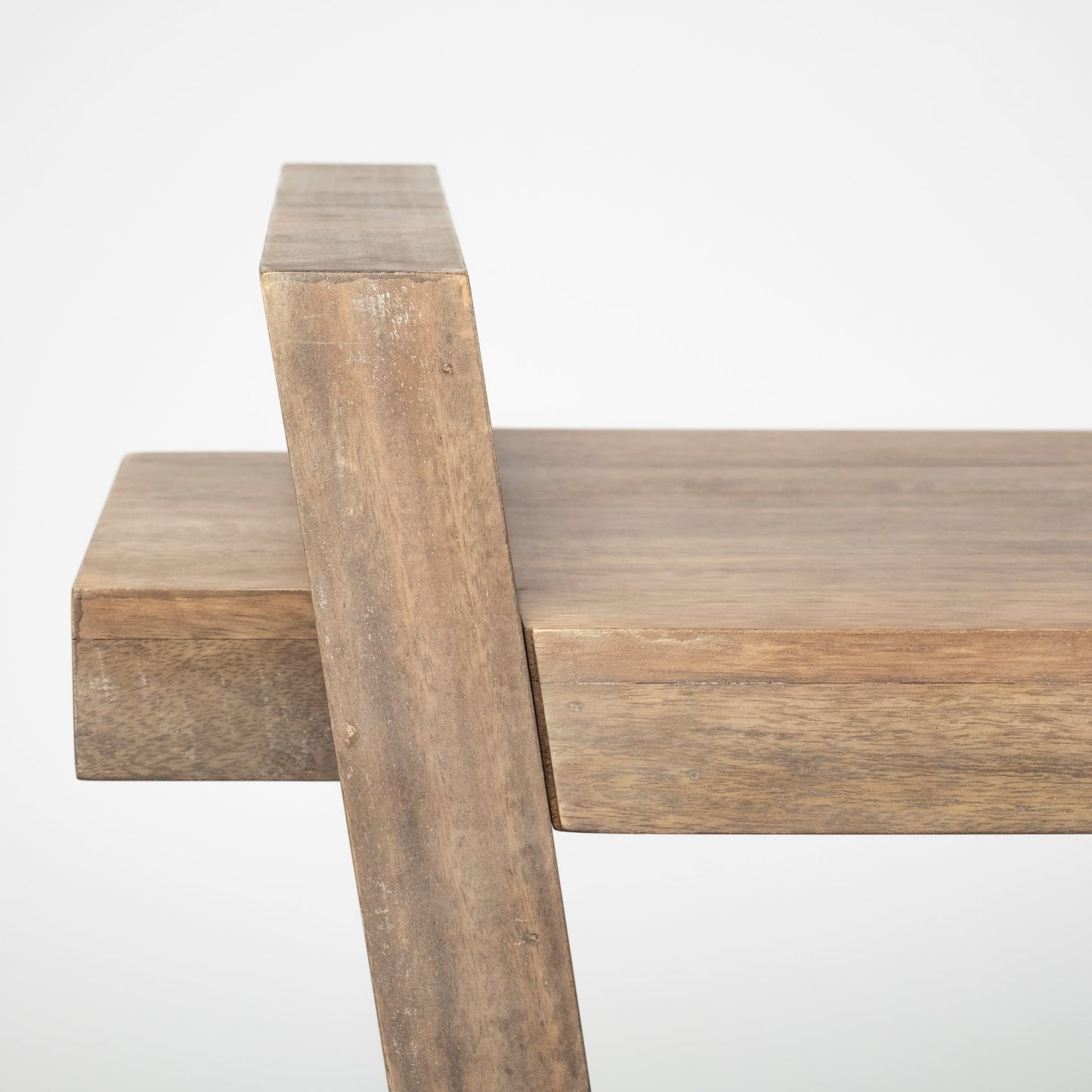 Brown Solid Wood Slanted Base Console Table