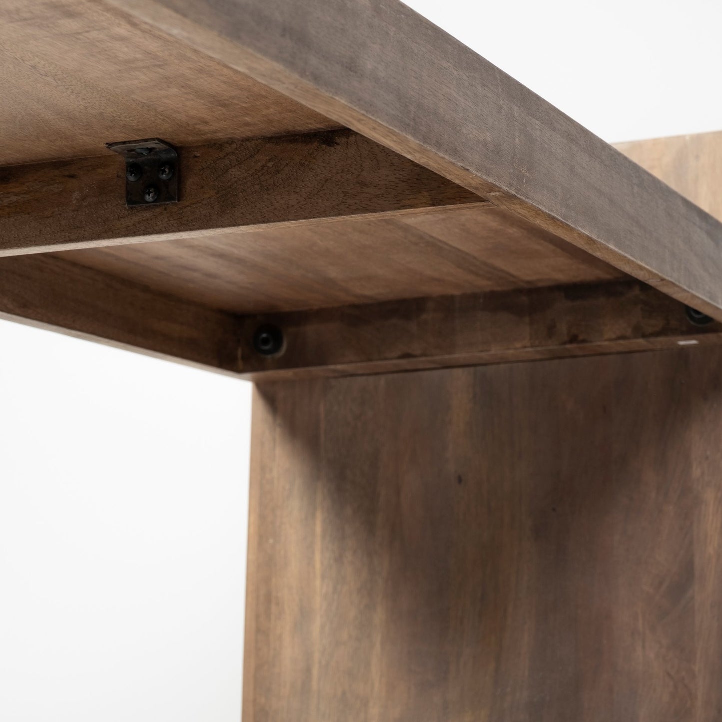 Brown Solid Wood Slanted Base Console Table