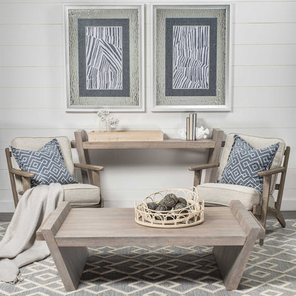 Brown Solid Wood Slanted Base Console Table