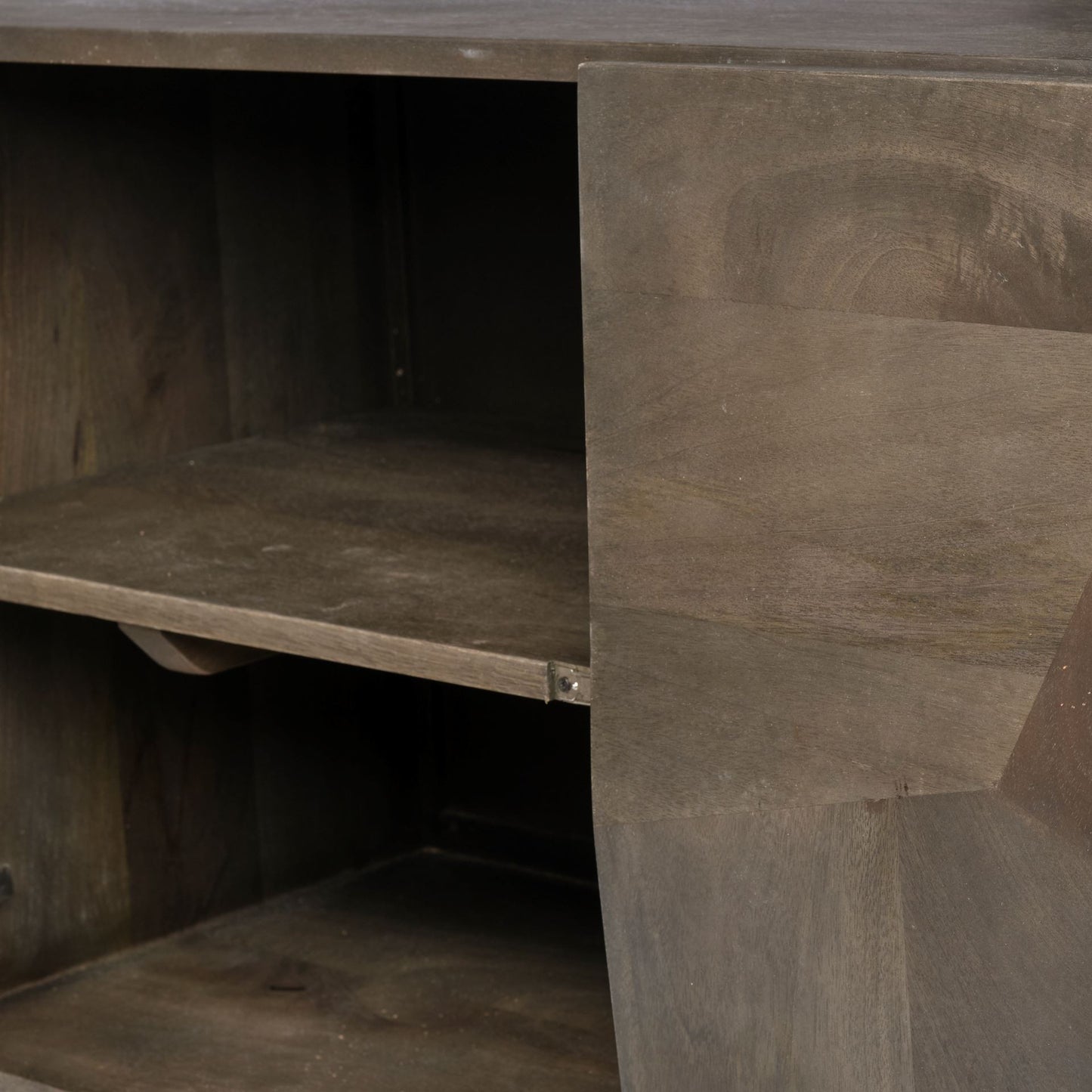 Dark Brown Solid Wood Sideboard w/ 4 Doors