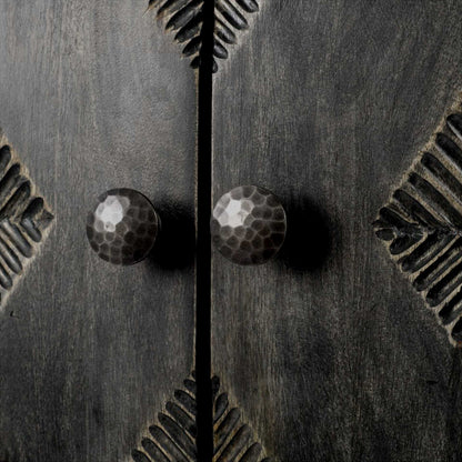 Black Solid Wood Sideboard w/ 4 Doors