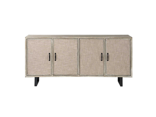 Light Brown Solid Wood Sideboard w/ 4 Doors