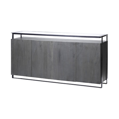 Black & Gray Solid Wood Sideboard