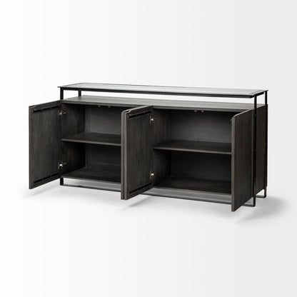 Black & Gray Solid Wood Sideboard