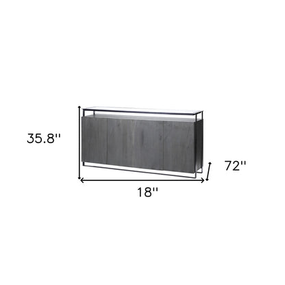 Black & Gray Solid Wood Sideboard