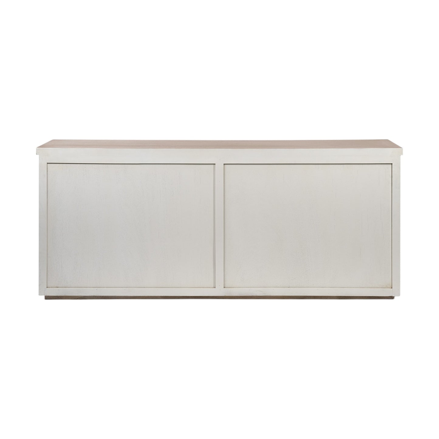 Brown & White Solid Wood Sideboard w/ 4 Doors