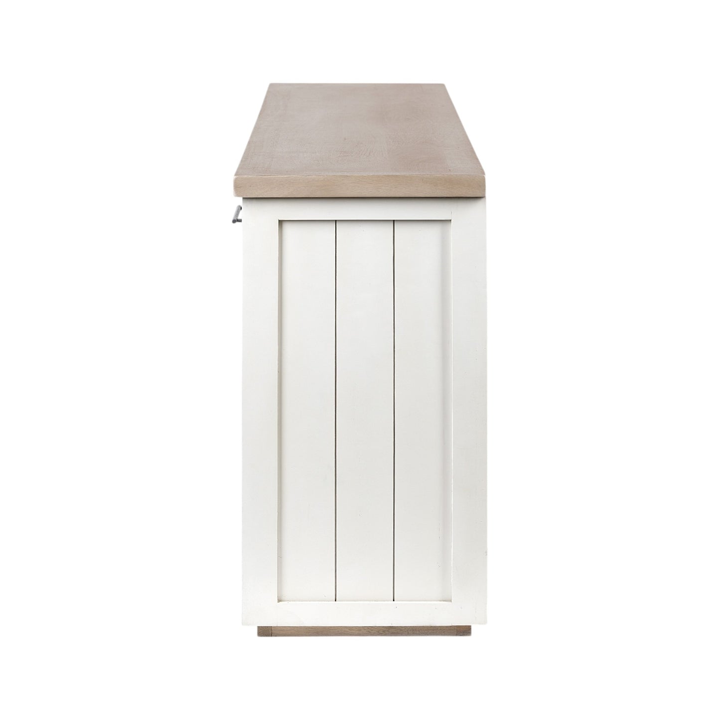 Brown & White Solid Wood Sideboard w/ 4 Doors
