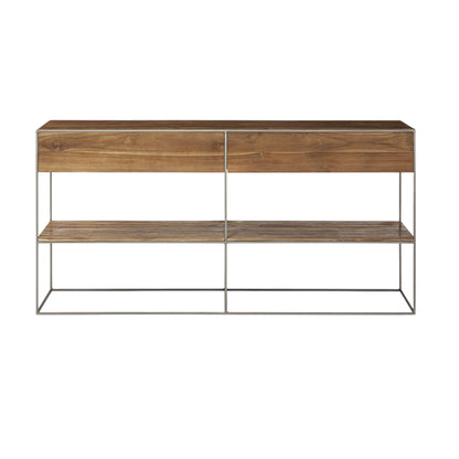 Brown Solid Wood 2 Drawer Sideboard