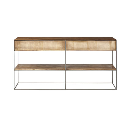 Brown Solid Wood 2 Drawer Sideboard