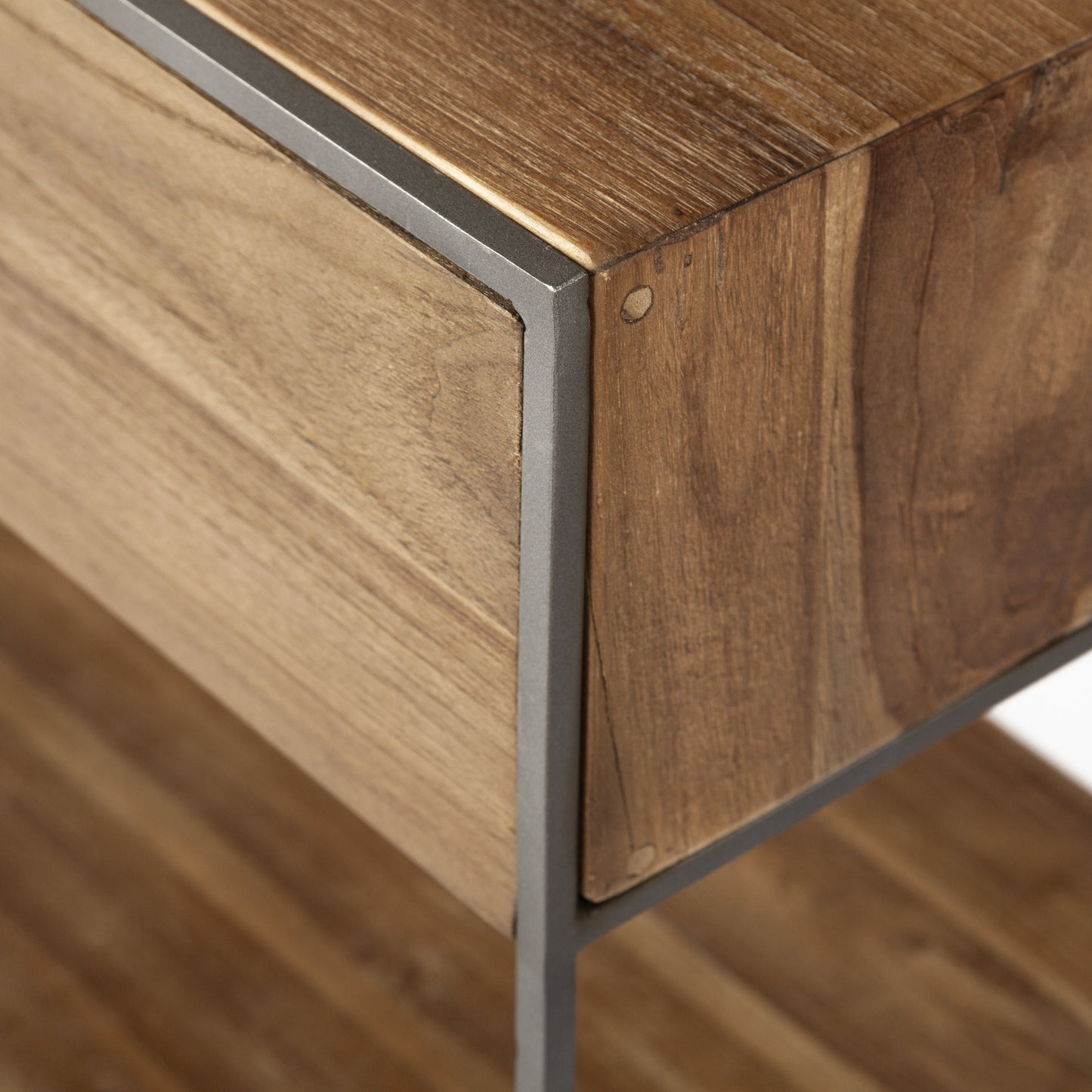 Brown Solid Wood 2 Drawer Sideboard