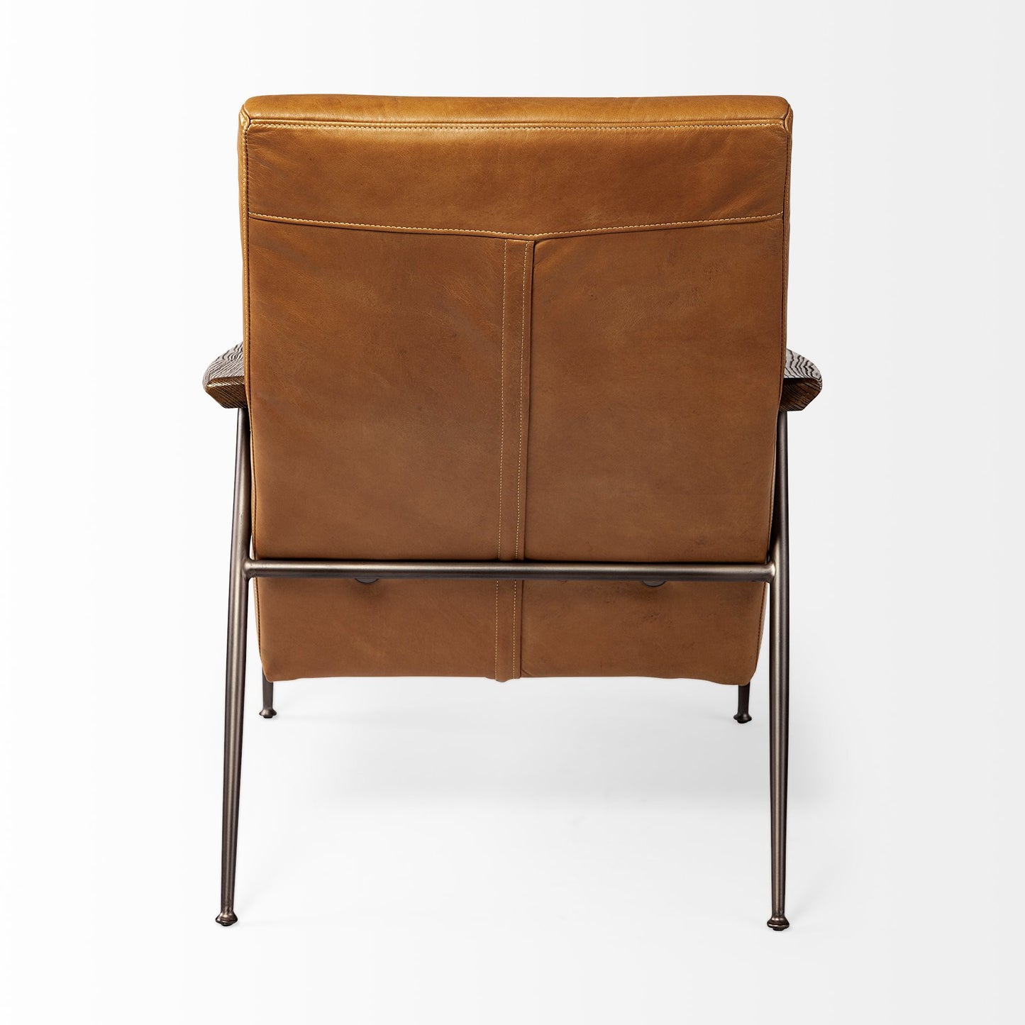 Tan & Black Faux Leather Tufted Lounge Chair