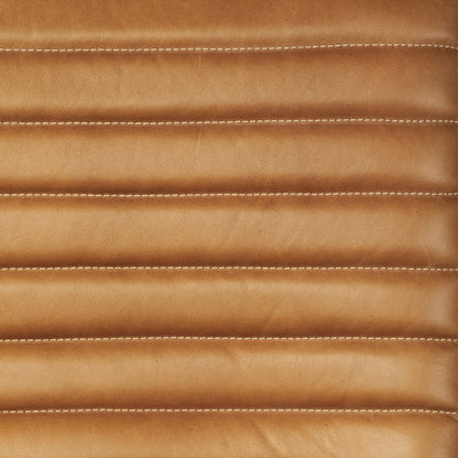 Tan & Black Faux Leather Tufted Lounge Chair
