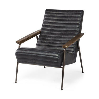 Black & Brown Faux Leather Lounge Chair