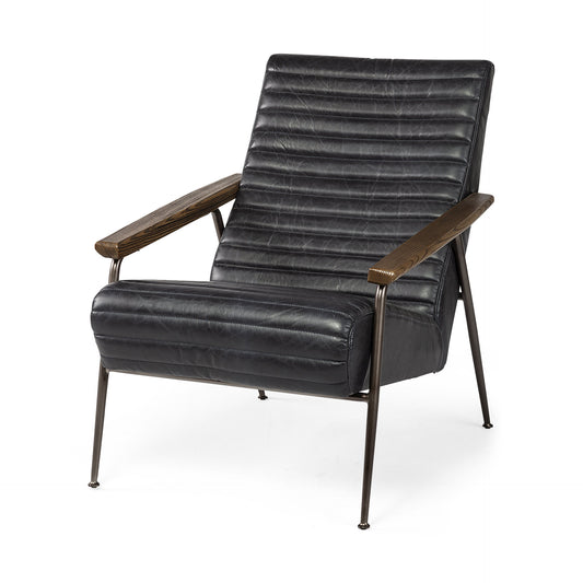Black & Brown Faux Leather Lounge Chair