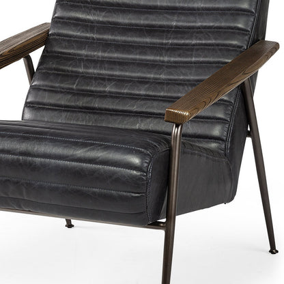 Black & Brown Faux Leather Lounge Chair