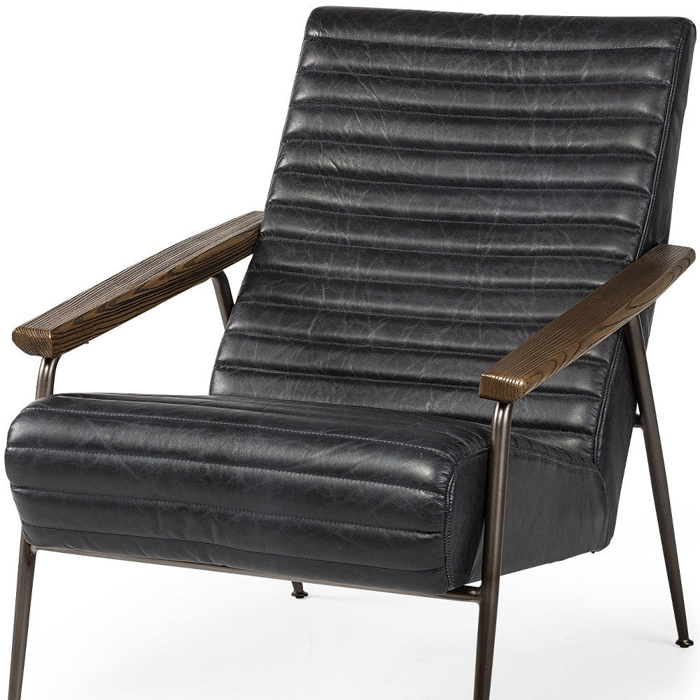 Black & Brown Faux Leather Lounge Chair