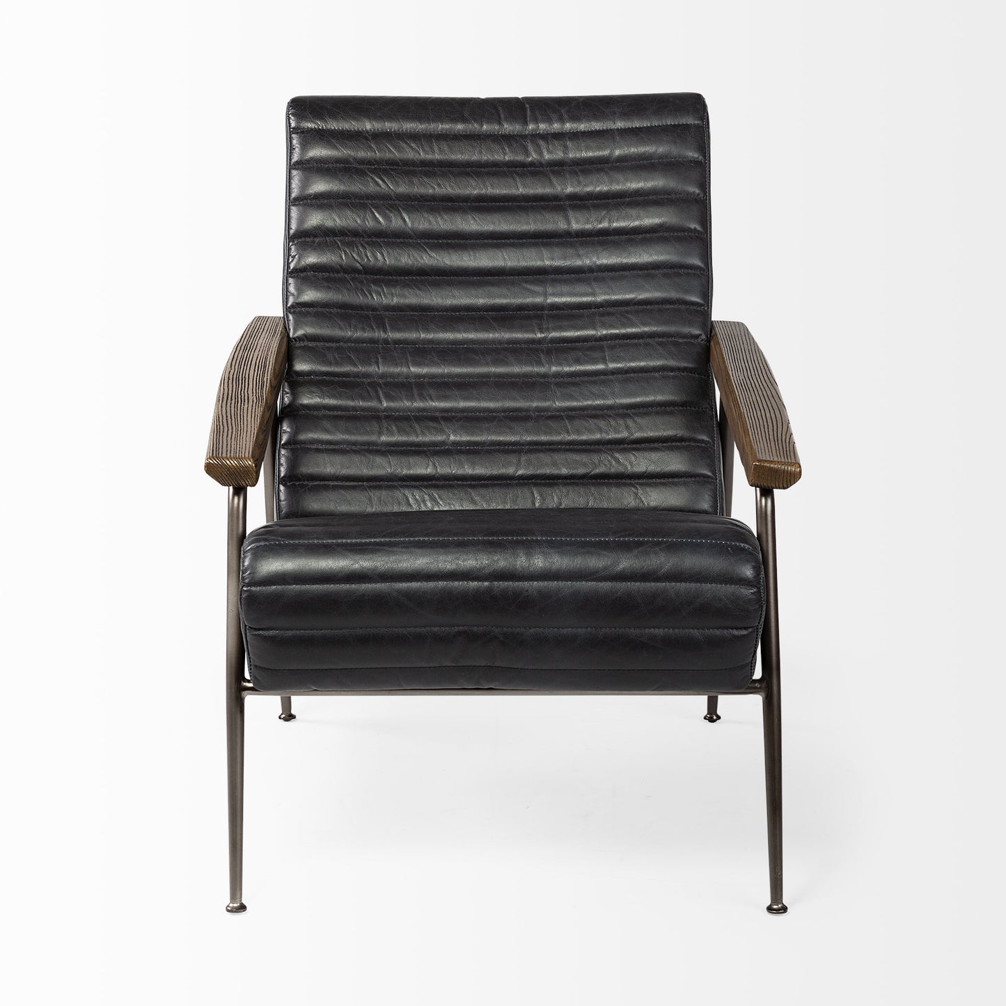 Black & Brown Faux Leather Lounge Chair