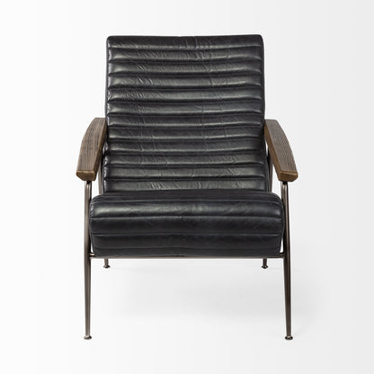 Black & Brown Faux Leather Lounge Chair