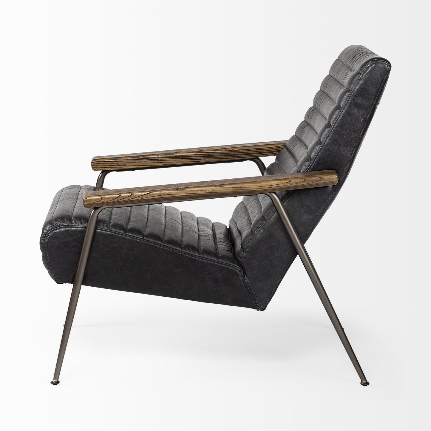 Black & Brown Faux Leather Lounge Chair