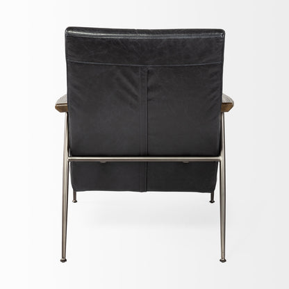 Black & Brown Faux Leather Lounge Chair