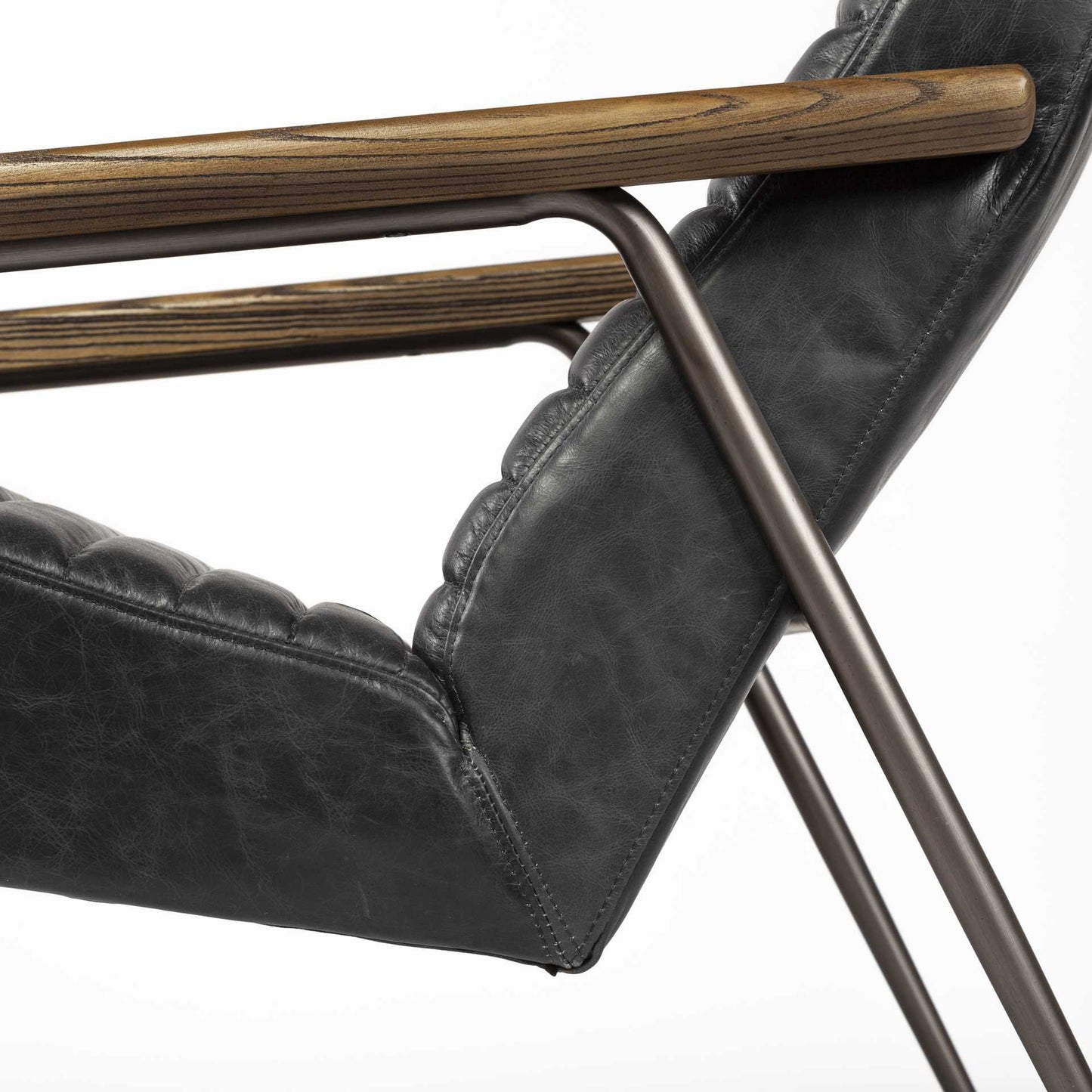 Black & Brown Faux Leather Lounge Chair