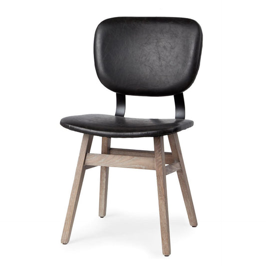 Black & Brown Faux Leather Side Chairs - Set of 2