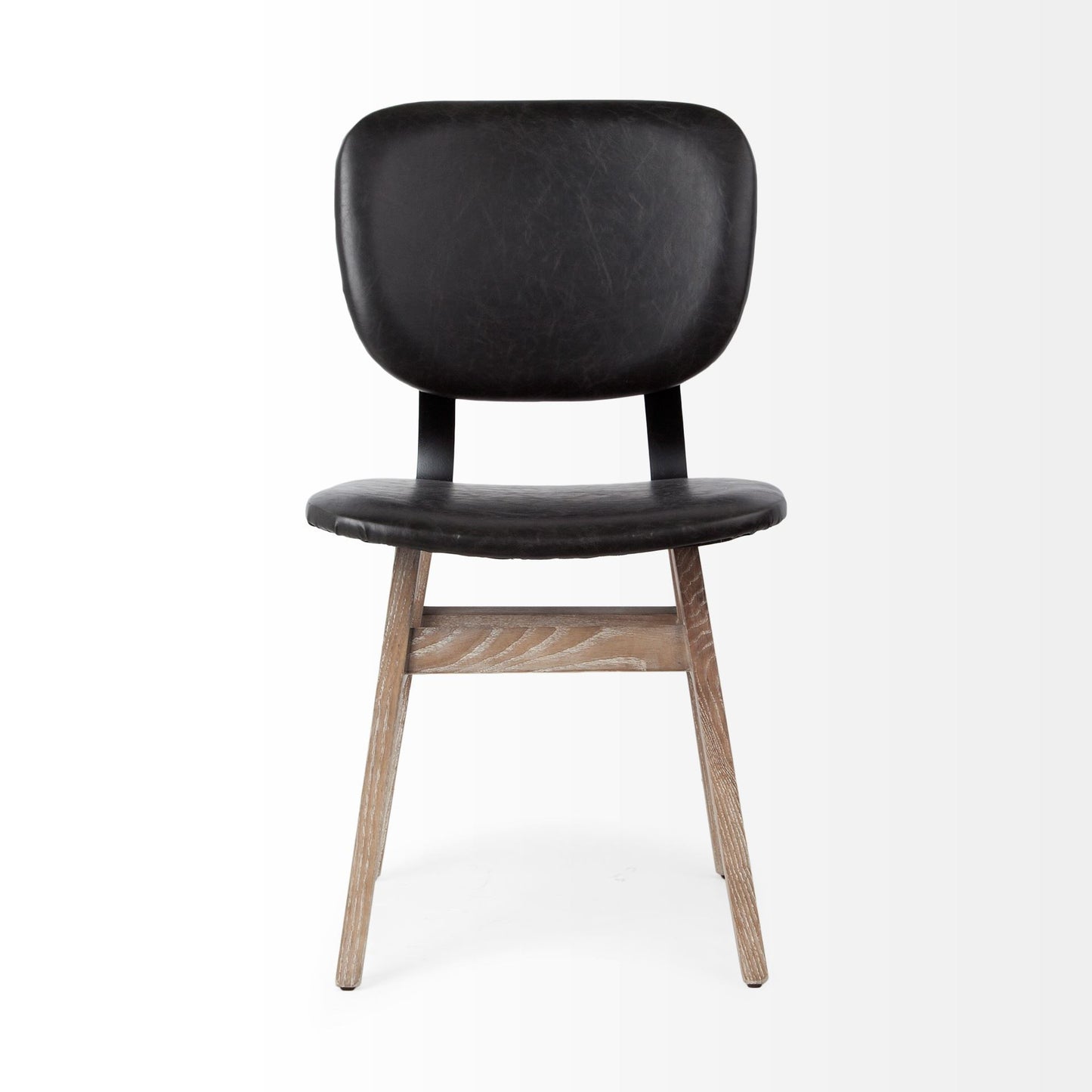 Black & Brown Faux Leather Side Chairs - Set of 2