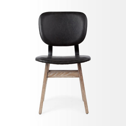 Black & Brown Faux Leather Side Chairs - Set of 2