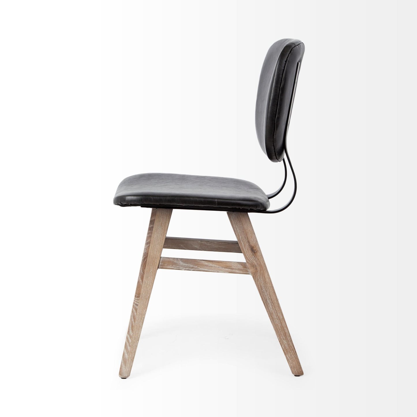 Black & Brown Faux Leather Side Chairs - Set of 2
