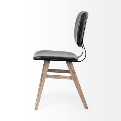 Black & Brown Faux Leather Side Chairs - Set of 2