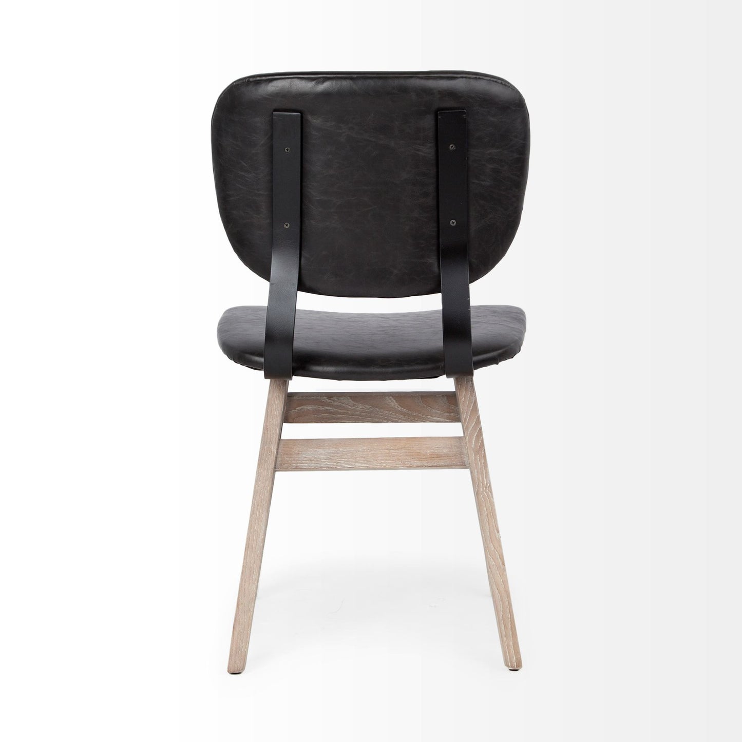 Black & Brown Faux Leather Side Chairs - Set of 2