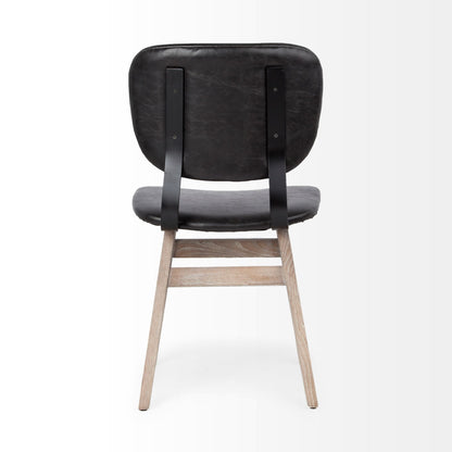 Black & Brown Faux Leather Side Chairs - Set of 2