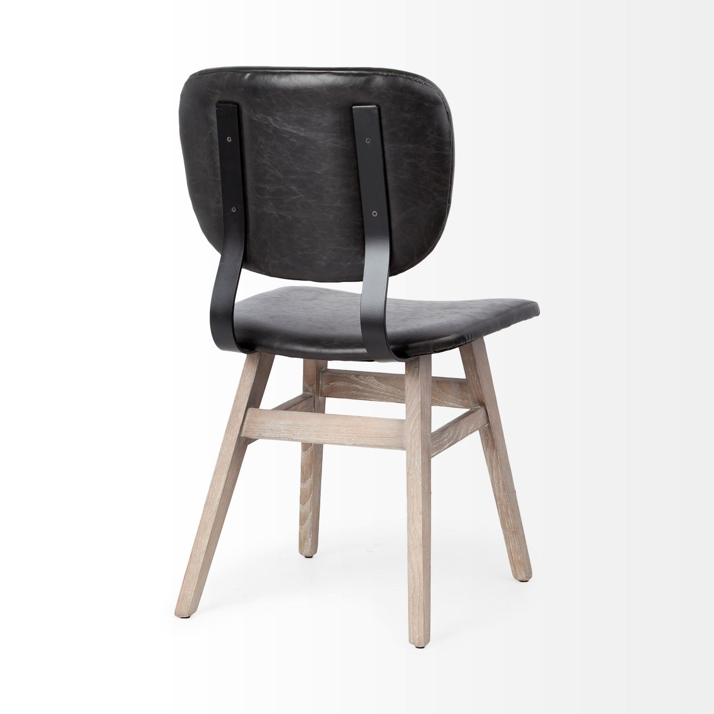 Black & Brown Faux Leather Side Chairs - Set of 2