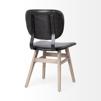 Black & Brown Faux Leather Side Chairs - Set of 2