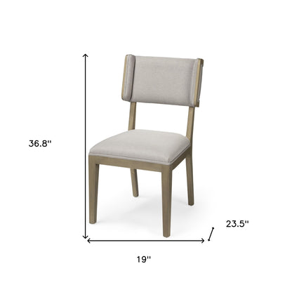 Light Gray & Brown Fabric Side Chairs - Set of 2