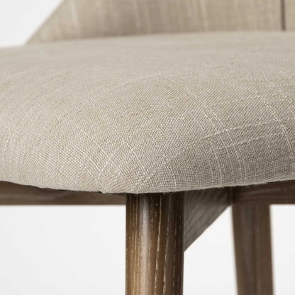 Cream & Brown Fabric Side Chairs - Set of 2