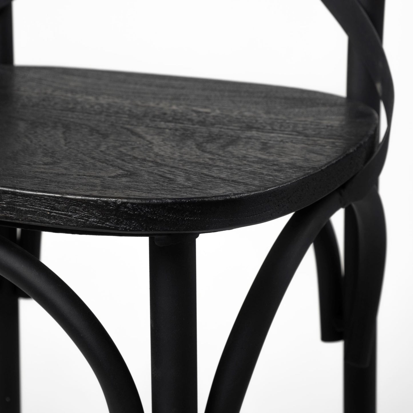 Black Wood Cross Back Side Chairs - Set of 2