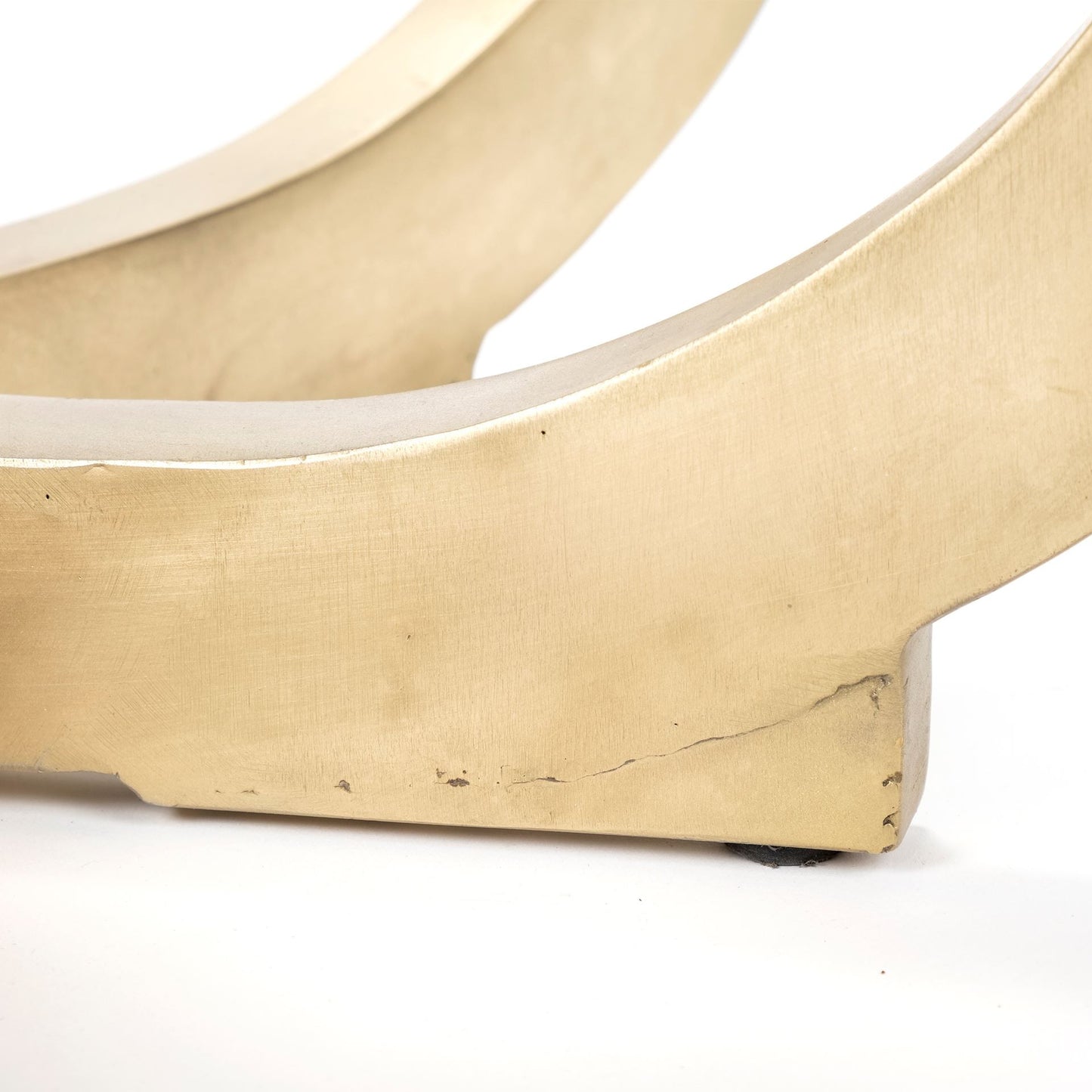 White And Gold Rounded Marble And Metal Pedestal Base Dining Table