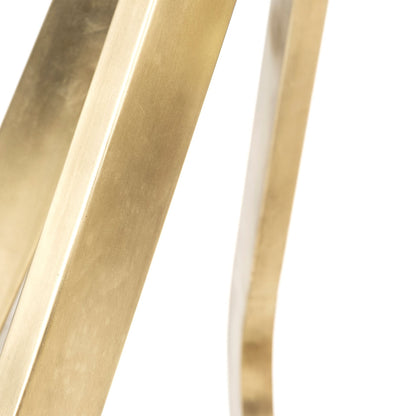 White And Gold Rounded Marble And Metal Pedestal Base Dining Table