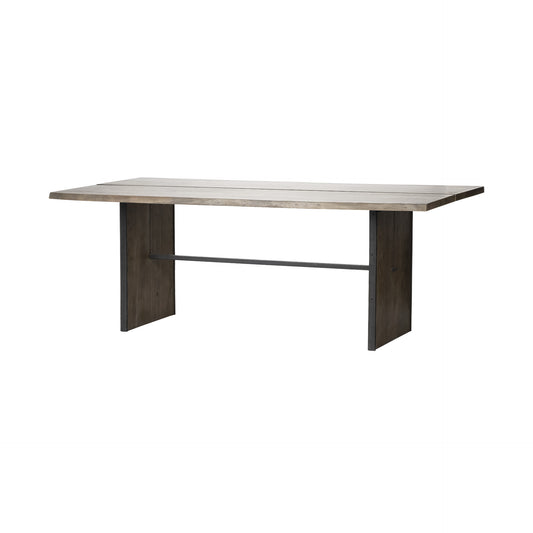 Brown Solid Wood Sled Base Dining Table