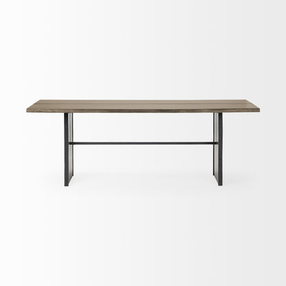 Brown Solid Wood Sled Base Dining Table