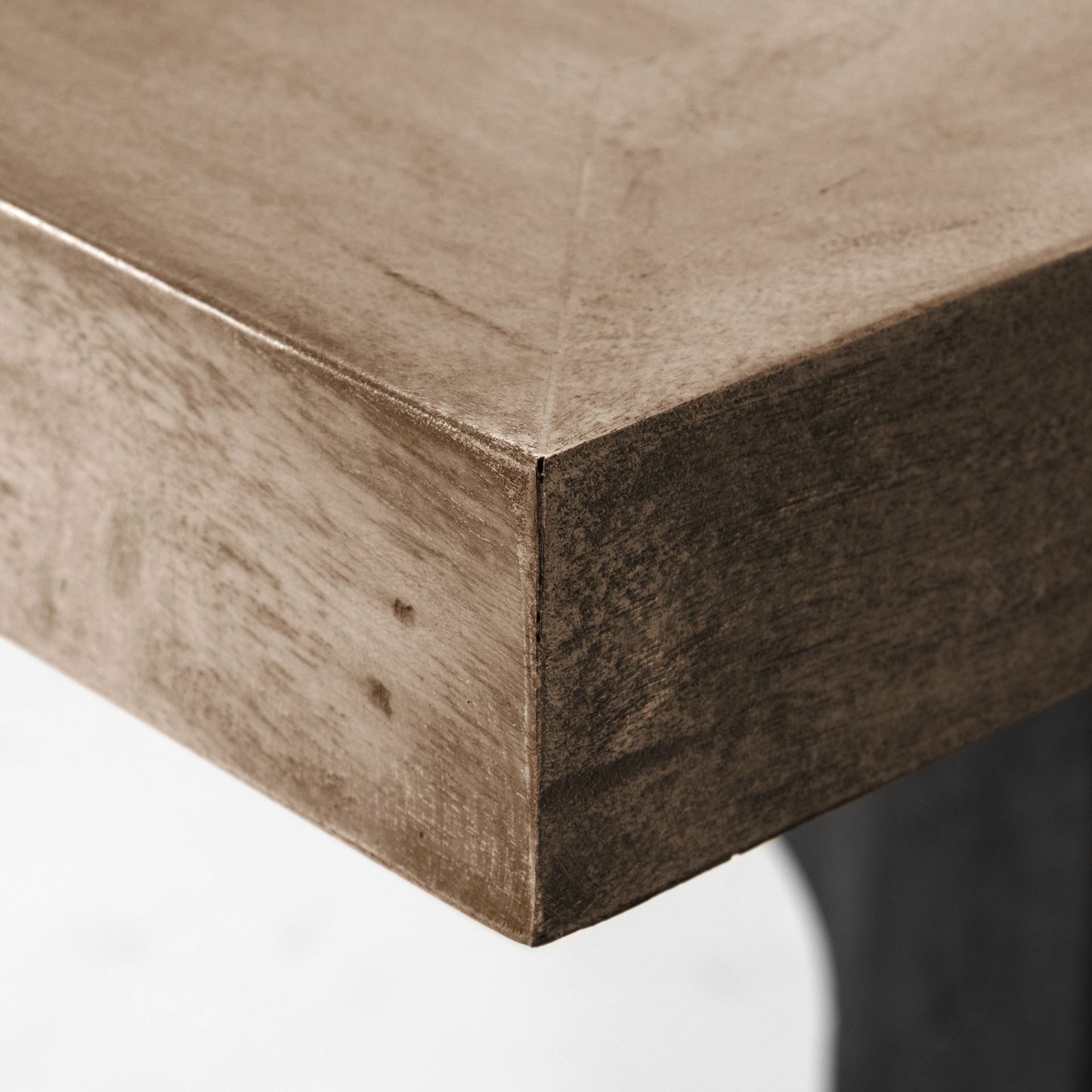 Natural And Black Solid Wood And Metal Trestle Base Dining Table