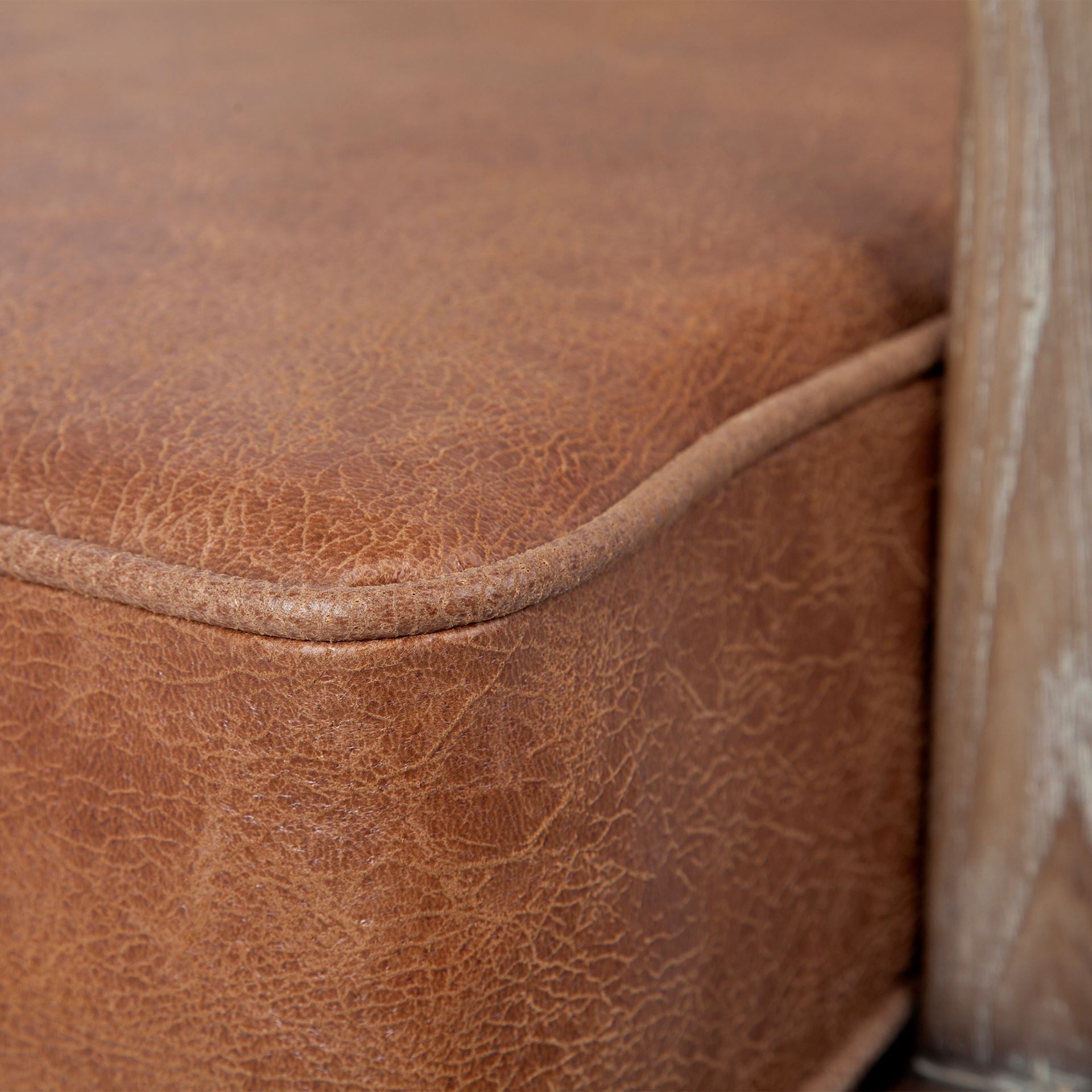 Beige & Brown Leather Arm Chair