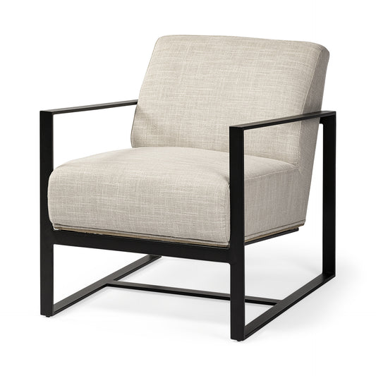 Wilder Cream & Black Fabric Arm Chair