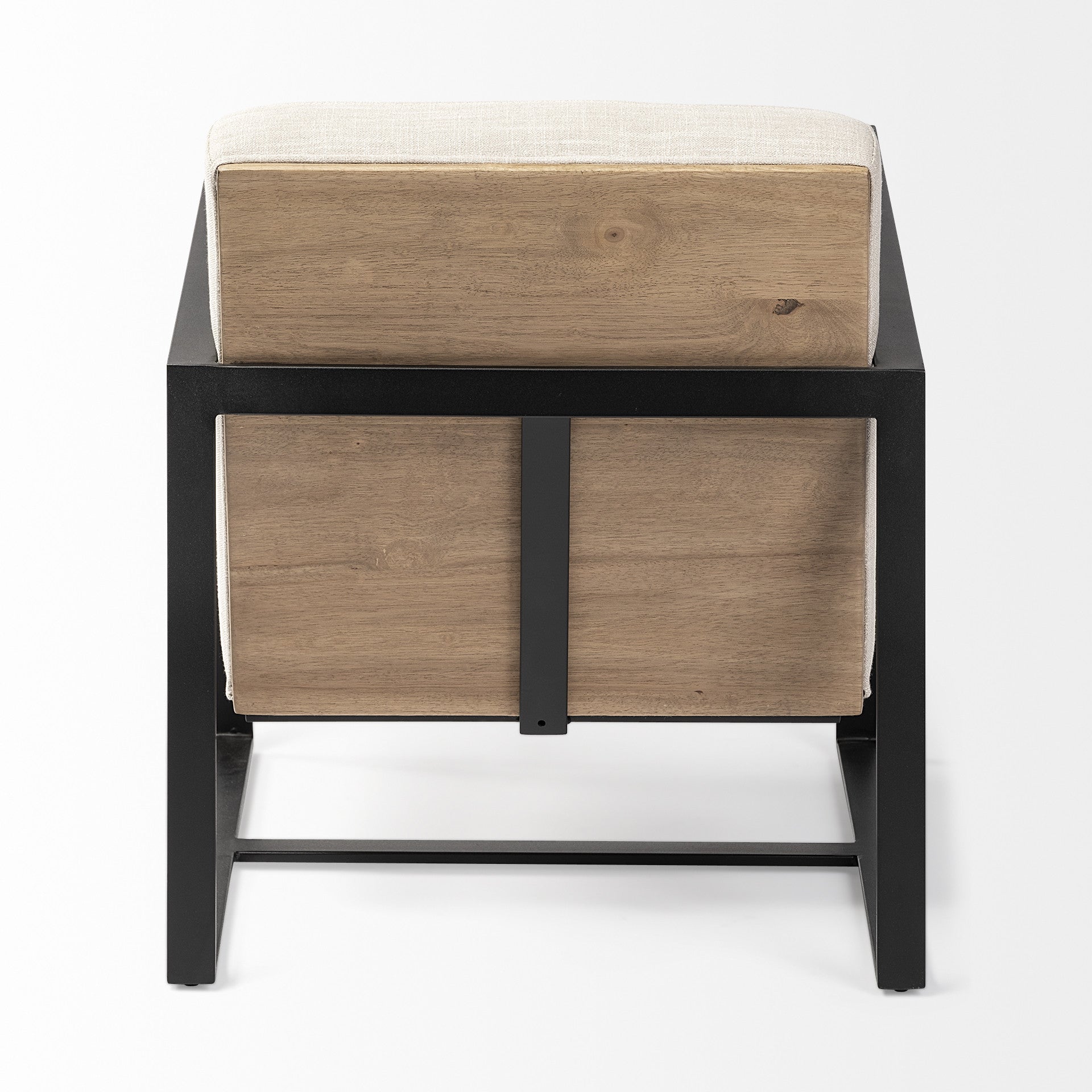Cream & Black Fabric Arm Chair