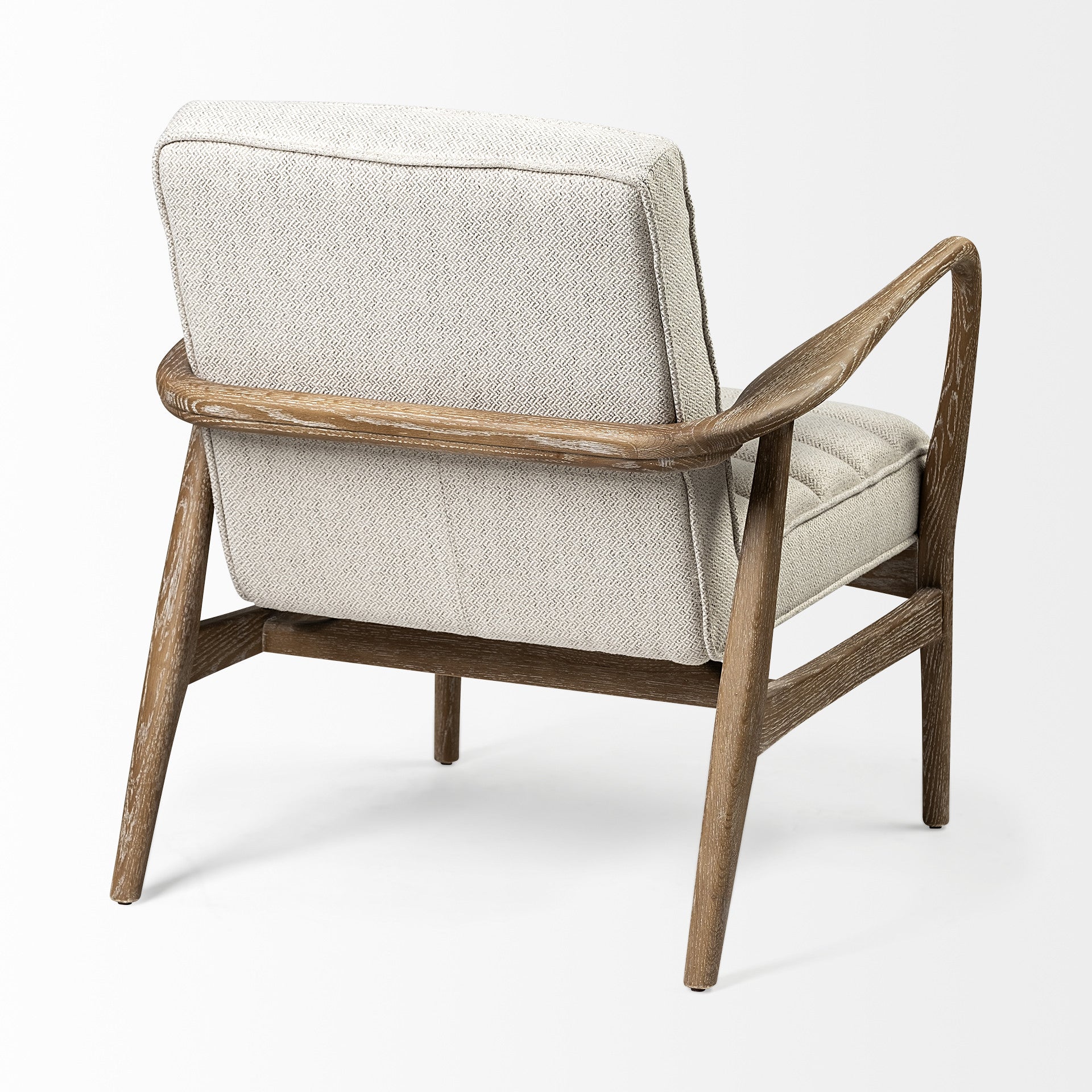 Cream & Brown Fabric Lounge Chair