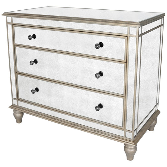 Walnut Marble Wood 3-Drawer Dresser