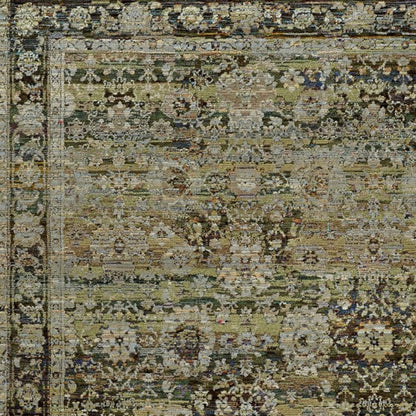 9 x 12 Green & Brown Floral Rug